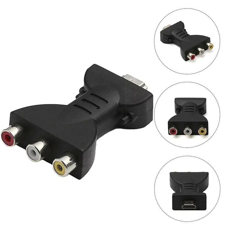HD HDTV to AV Adapter Cable 3RCA Converter HDTV to Audio Video Adapter AV Component Converter AV To HDMI-compatible For HDTV DVD