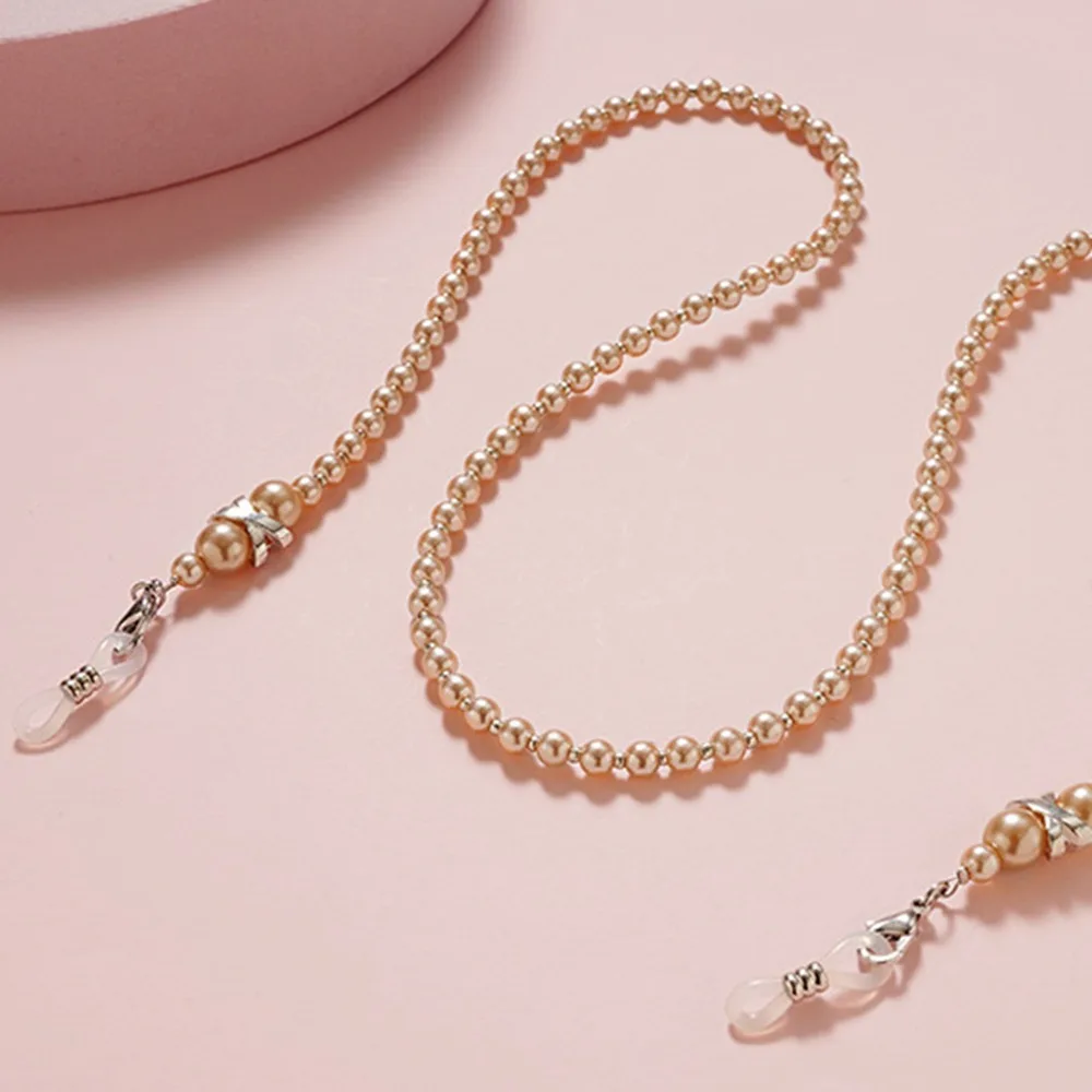 Portable Imitation Pearl Eyeglass Rope Anti Detachment Antiskid Eyeglass Chain Buckle Glasses Strap Home
