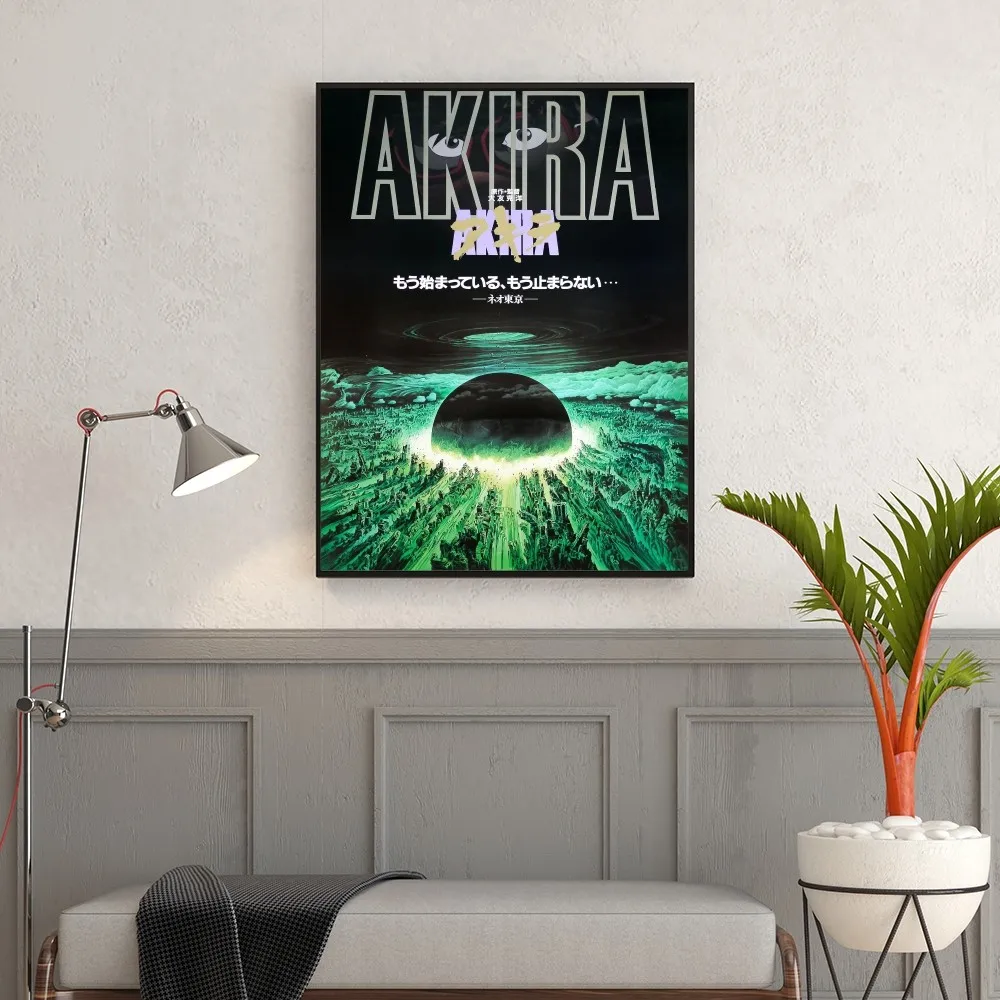 A-Akira Movie Poster Self-adhesive Art Poster Retro Kraft Paper Sticker DIY Room Bar Cafe Vintage Decorative Painting