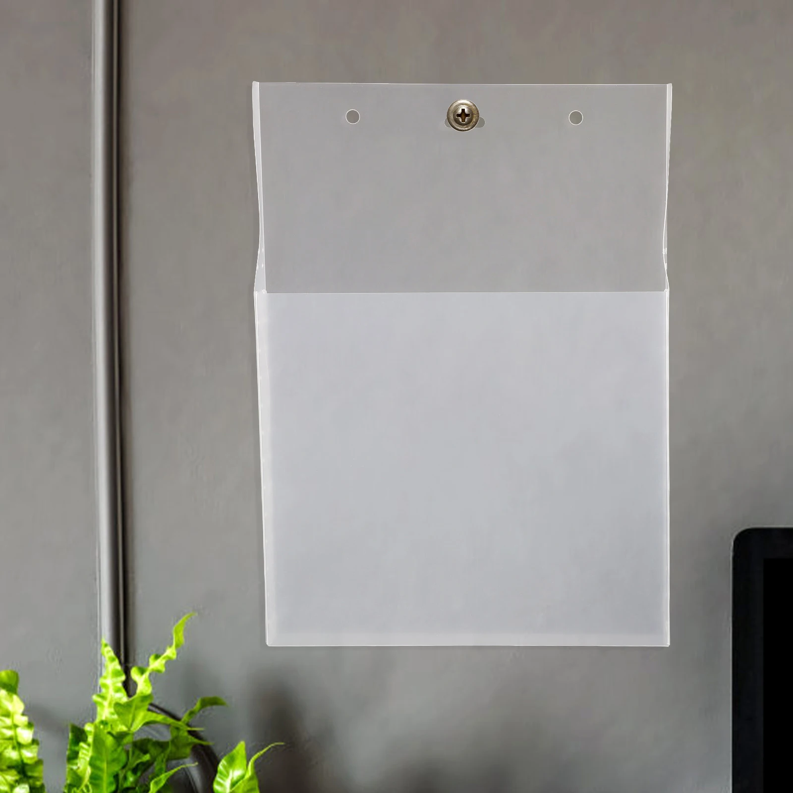 

Hanging File Organizer 2Pcs Wall Mounted Folder Holder Clear Document Pockets for Home Office Mail Storage Magazine Display