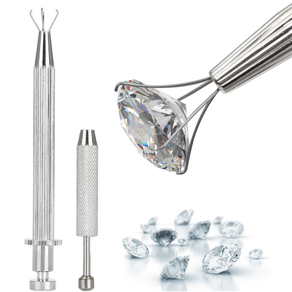 Strumento di raccolta del supporto per perline con supporto a 4 punte pinzette per gemme diamantate Piercing a sfera Piercing Piercing per tatuaggio del corpo ad alta precisione