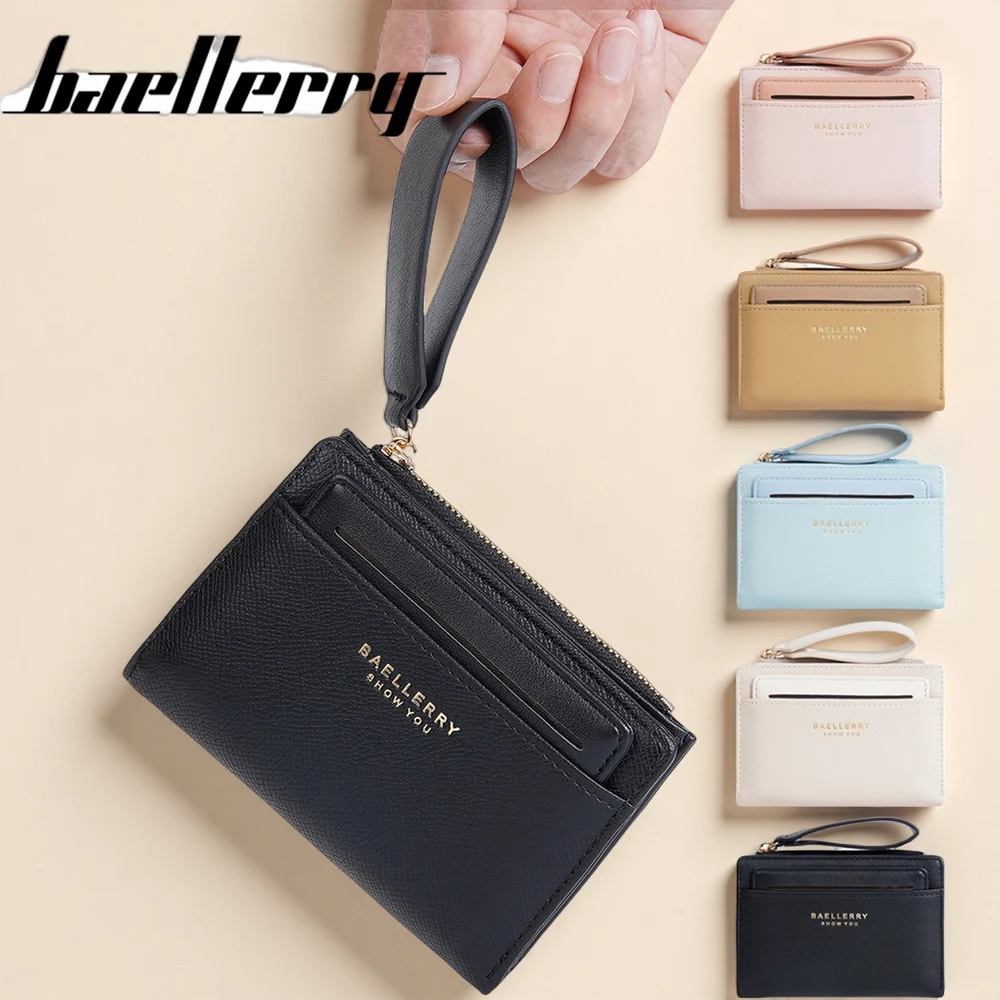 CFUN YA Women PU Wristlet Wallet Card Slots Note Compartment Clear ID Window Zipped Pocket and Removable Card Insert