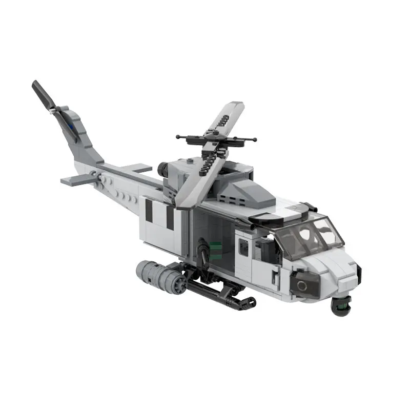 WW II Military Series Fighter UH-1N Twin Huey Building Blocks, DIY Model, Assemble Bricks, Puzzle Toys for Children Xmas Gifts