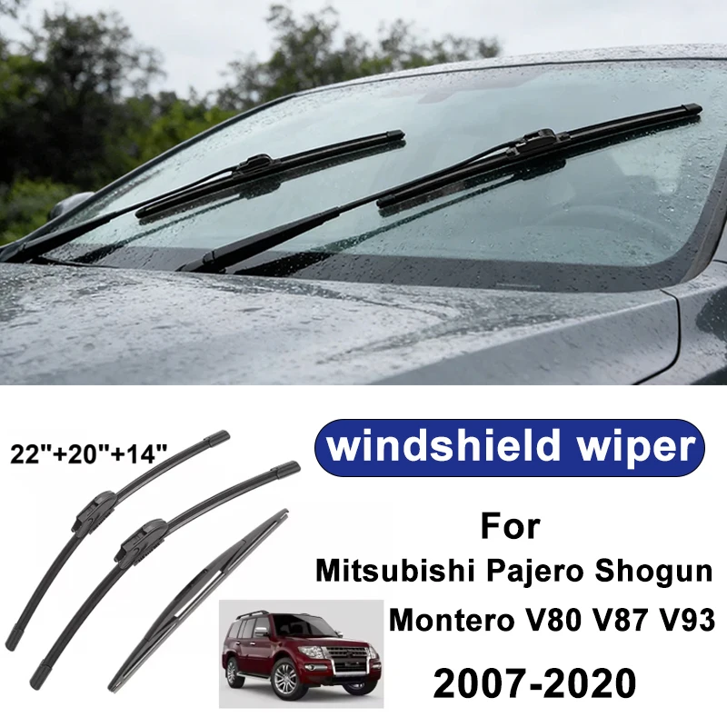 

For Mitsubishi Pajero Shogun Montero V80 V87 V93 car windshield front/rear wipers,silent wiper blades,car blade brush accessory