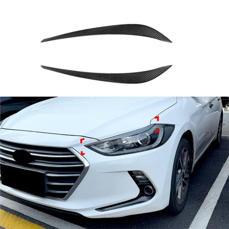 A03Z-Headlight Eyebrow Cover For Hyundai Elantra MK6 Lamp Styling Trim Car Exterior Accessories Eyelid Decorative Parts