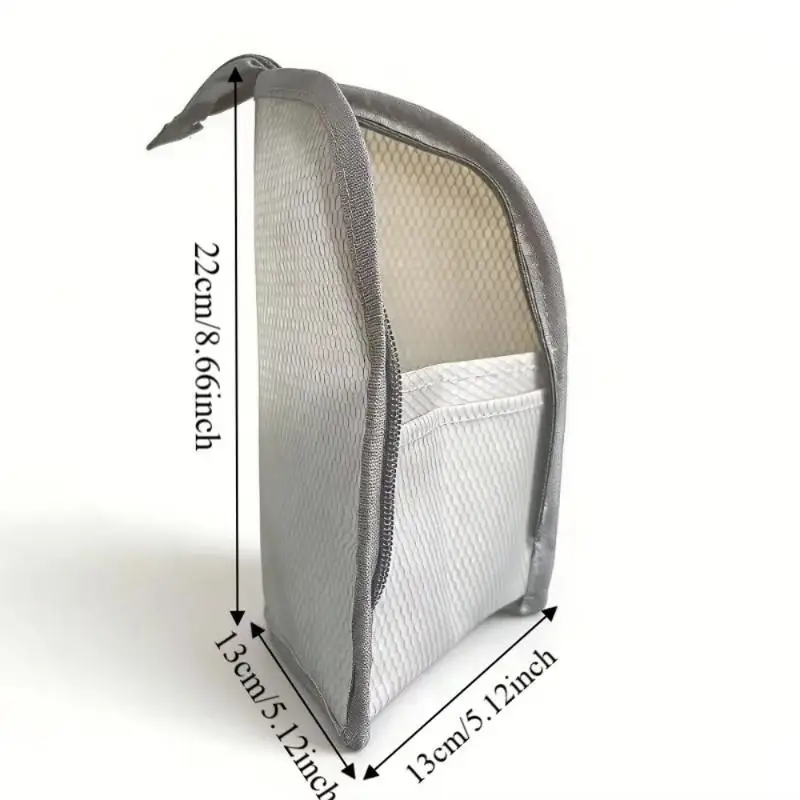 [CR] Large Capacity PVC Cosmetic Bag Waterproof Space Saving Toothbrush Toiletry Pouch Zipper Closure Vertical Design
