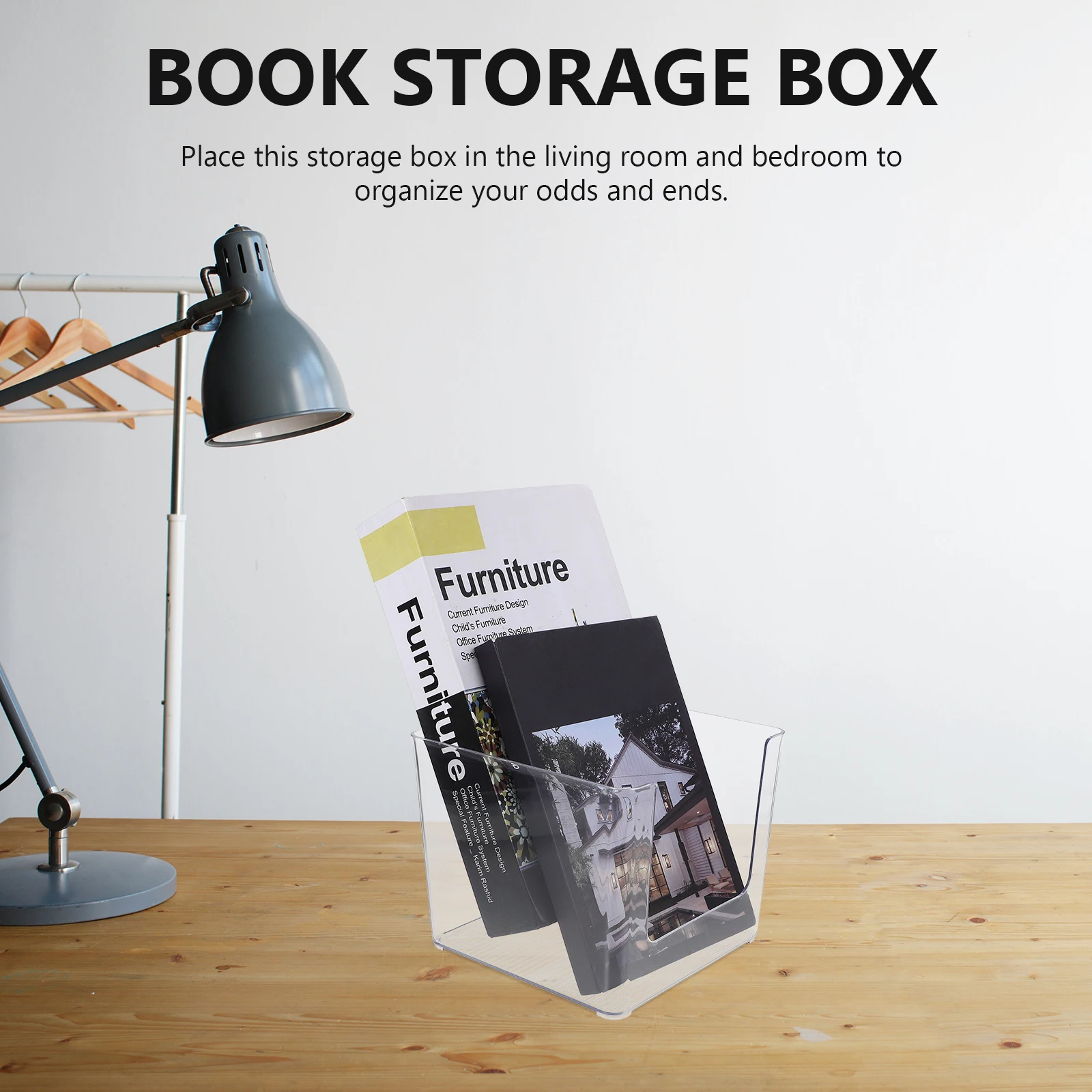 

Book Storage Case Bedroom Organizer Box Clear Container For Books Dvd Holder Pp Material Sundry Storage Holder Kitchen