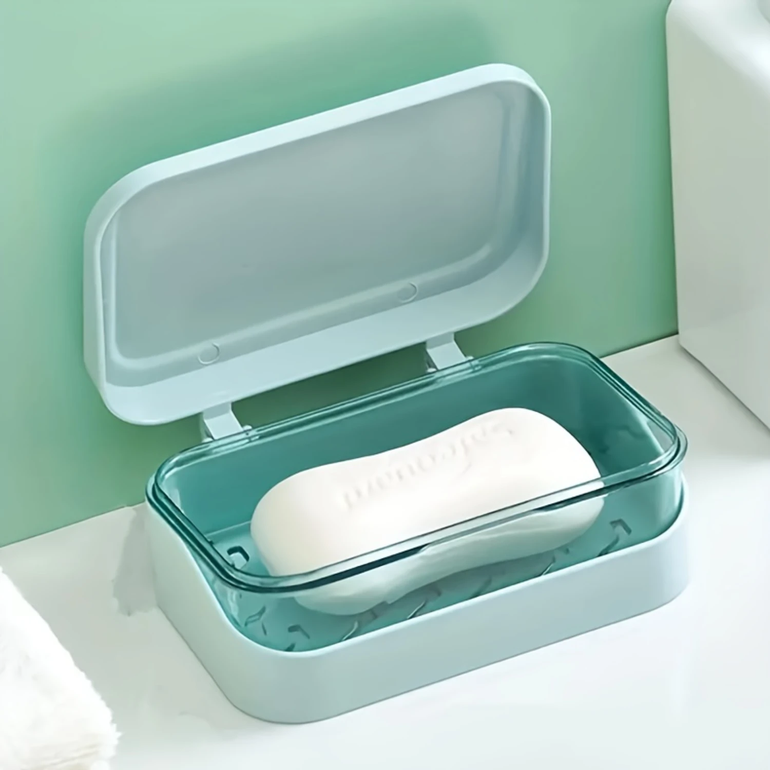 

3pcs Rectangular Plastic Soap Boxes With Lids, Portable Soap Cases, Draining Soap Dish For Bathroom, Bathroom Accessories