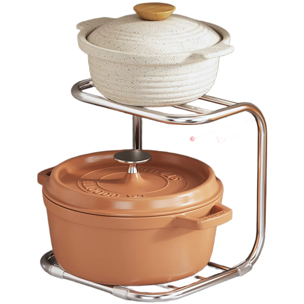 Corner Mounted Stainless Steel Pot Rack for Kitchen Countertop Built with 304 Grade Material and Silicone Slip Feet