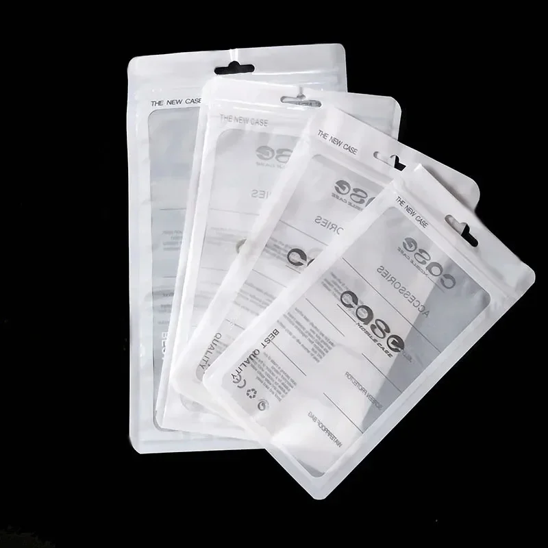 50 Stück neutrale Kunststoff-Handytasche mit Reißverschluss, PP-Beutel, Taschen, Zubehör, Verpackung, Dichtungsbeutel für iPhone, Samsung – Detail 1