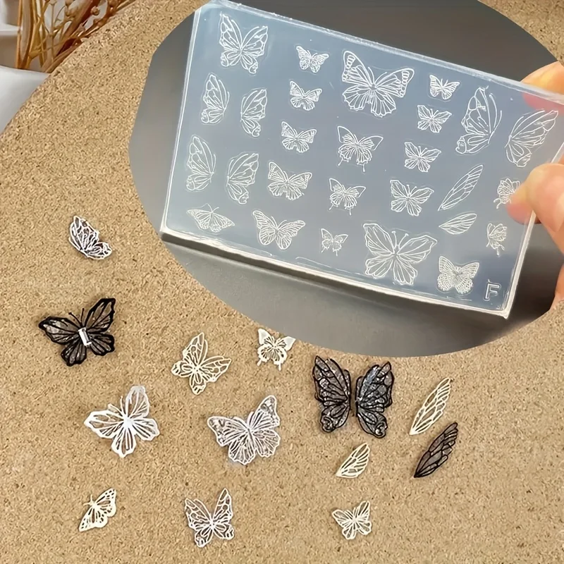 Schmetterlingsflügel 3D-Form Silikon Nagelkunst-Dekorationen Ultradünne DIY-Vorlagen Form für Nägel Ohrringe Halsketten Schmuck Bastelarbeiten – Detail 5