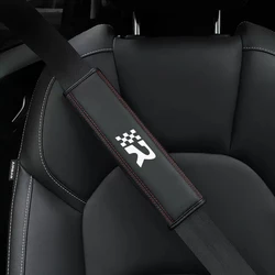 1Pcs Car Seat Belt Shoulder Covers Guard Safety Neck Cushion R logo For Seat Leon Cupra ALTEA IBIZA  Ateca Fender Rear Nameplate