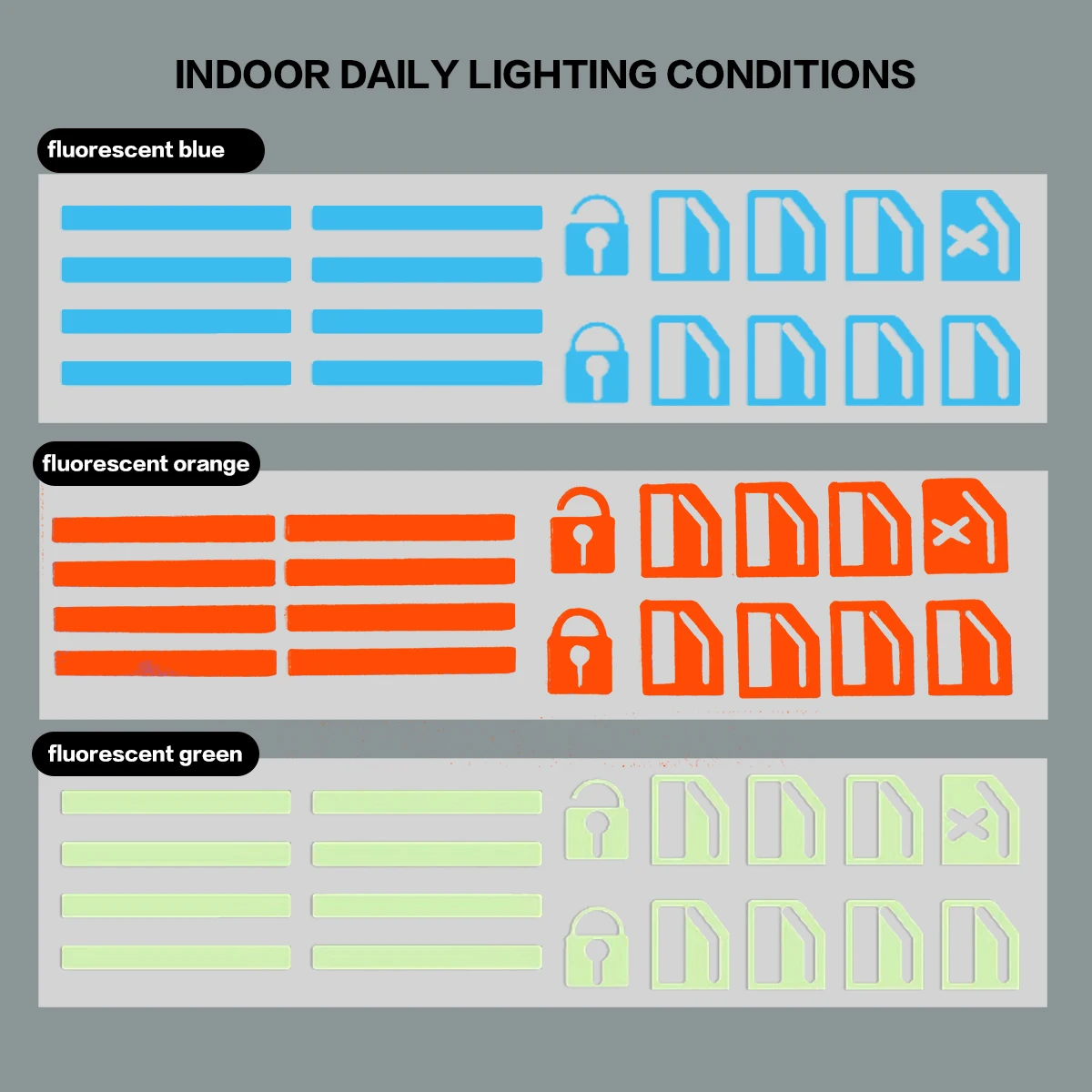 1 set Glow-in-the-Dark autoknopstickers - fluorescerend groen/blauw/oranje stickers voor interieurbediening (universele pasvorm)