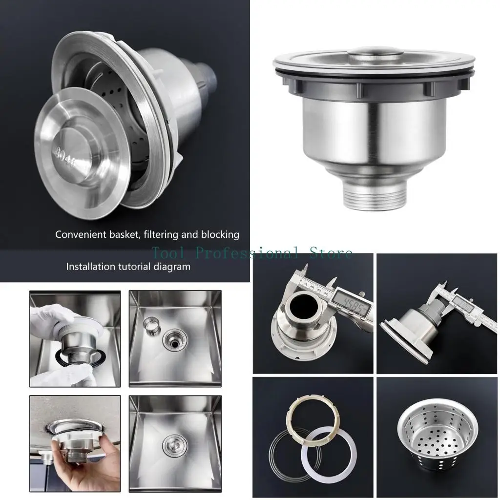 

57qf Съемная корзина кухонная раковина ситт стальная раковина слить с глубокой корзиной 140 мм