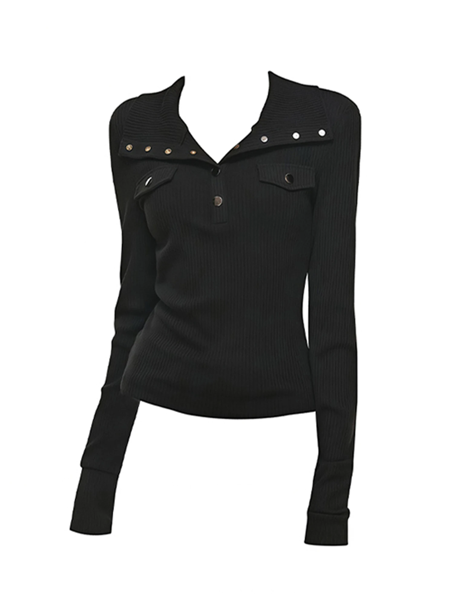 

Женская черная готическая обтягивающая футболка с v-образным вырезом в стиле эмо, эстетичная футболка Y2k Gyaru, винтажные футболки большого размера с длинными рукавами, одежда 2000-х годов