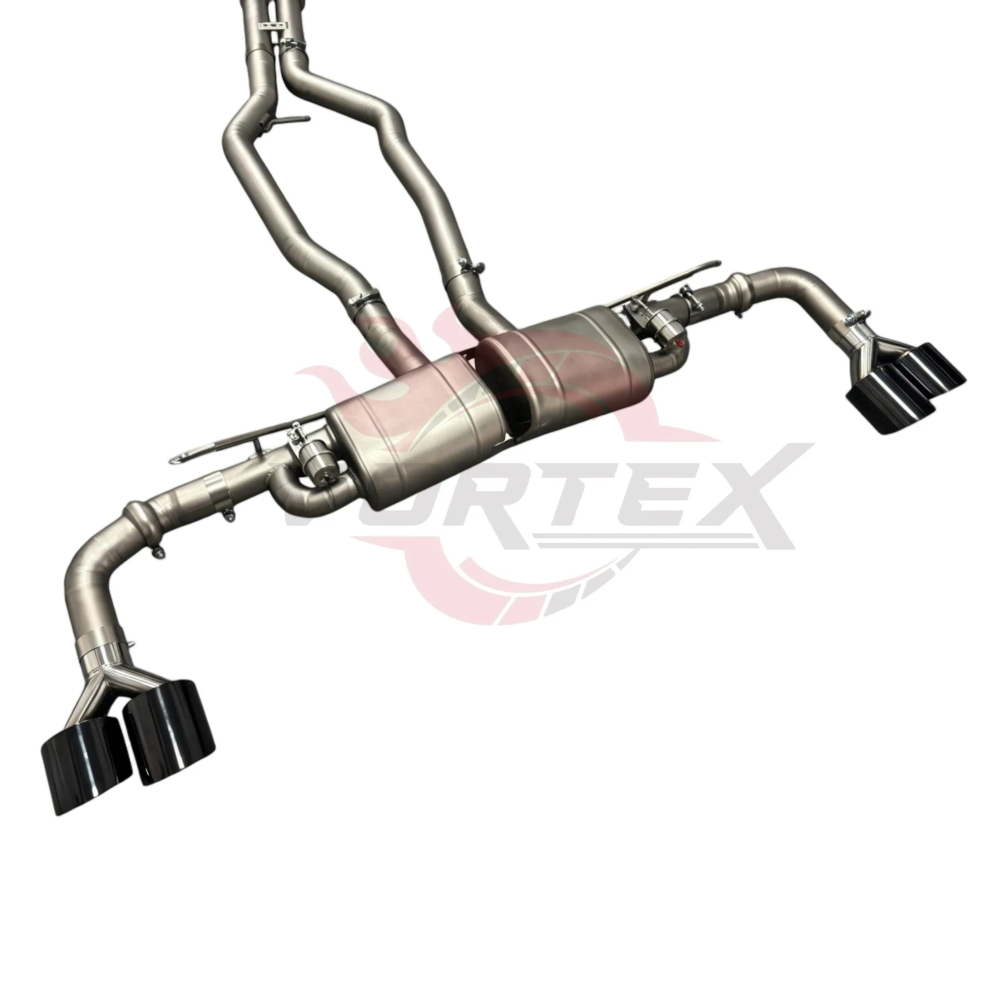 For Custom Stainless Steel Vortex Titanium Blue Burnt Mirror Polished Exhaust System 957 Cayenne 3.0T view 5