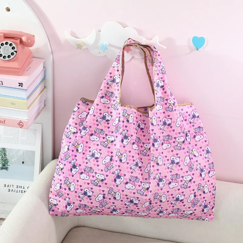 Cartoon Snoopy Shopping Bag Foldable Large Capacity Vegetable Bag Waterproof Eco-friendly Storage Handbag Gift