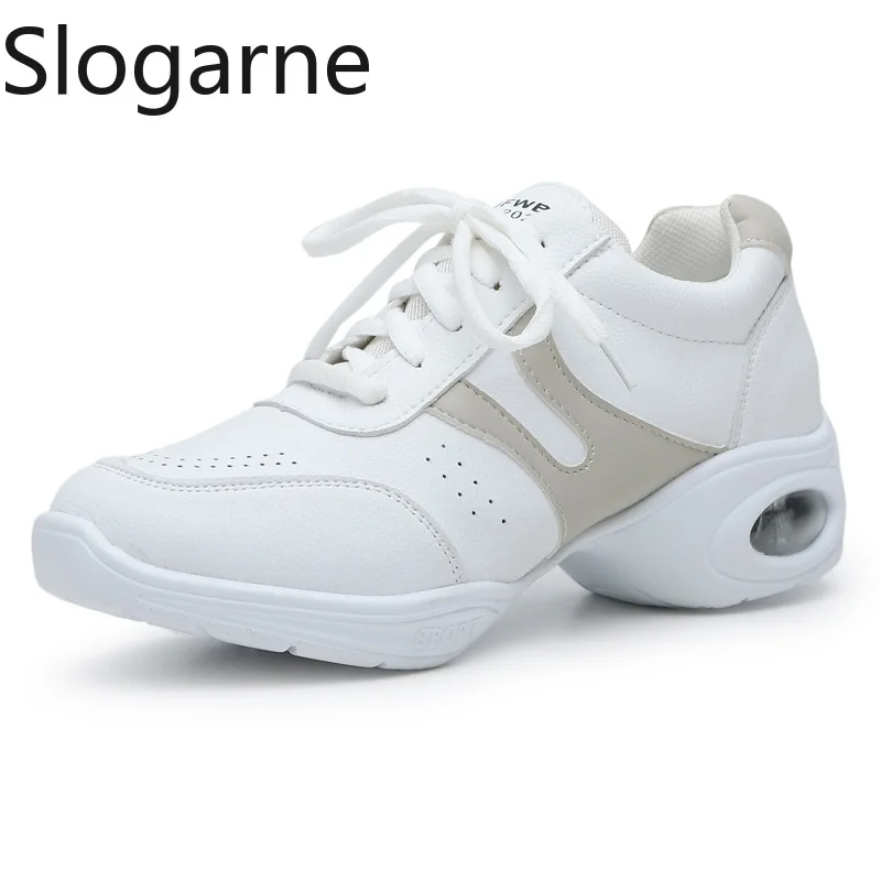 2026 New Luxury Air Cushion Sneakers Women 5CM Thick Leather Wedges Casual Sports Shoes Women Modern Jazz Ballroom Dance Shoes