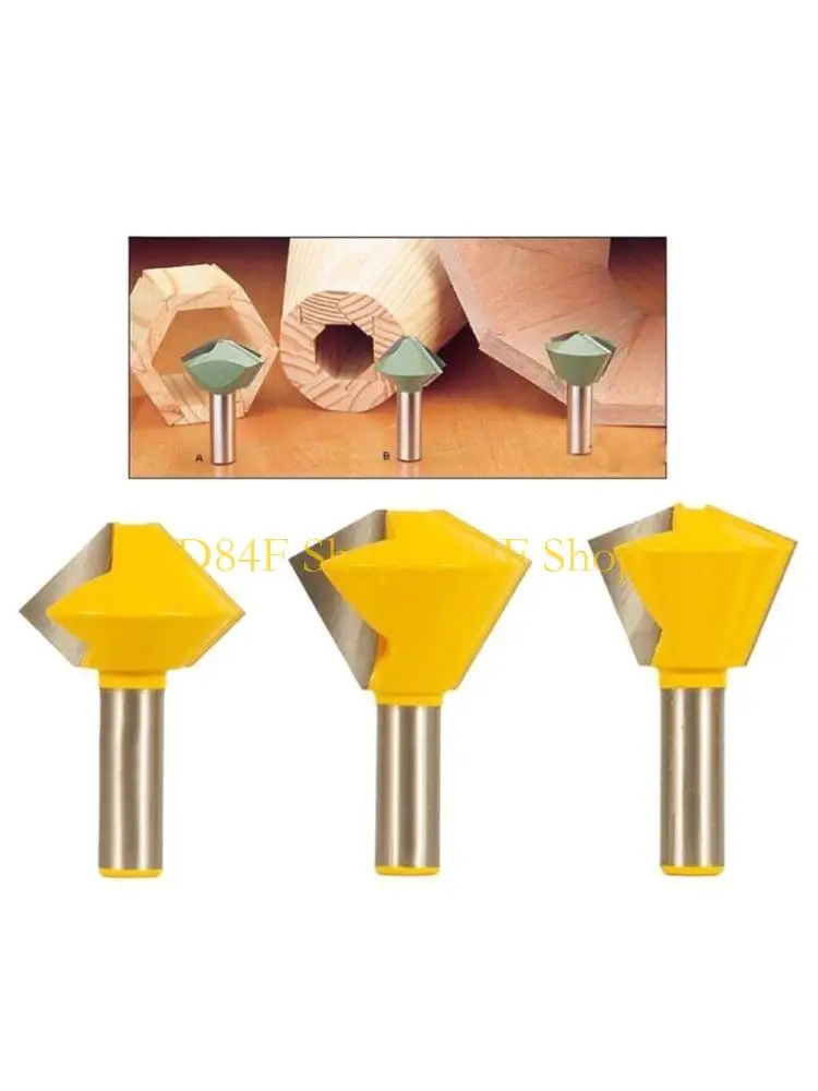 

D84F 3 шт., фреза с хвостовиком дюйма, многосторонняя фреза для клеевого соединения, 6/8/12 сторон