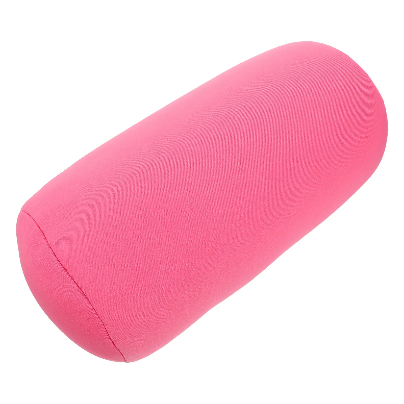 Pink Microbead Bolster Tube Pillow Soft Cylinder Neck Lumbar Support Ergonomic Beaded Neck Roll Pillow Comfortable Sleeping