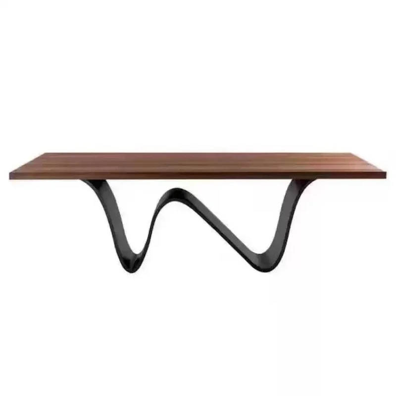 

Walnut large board dining table rectangular negotiation table minimalist solid wood workbench desk creative personality wooden