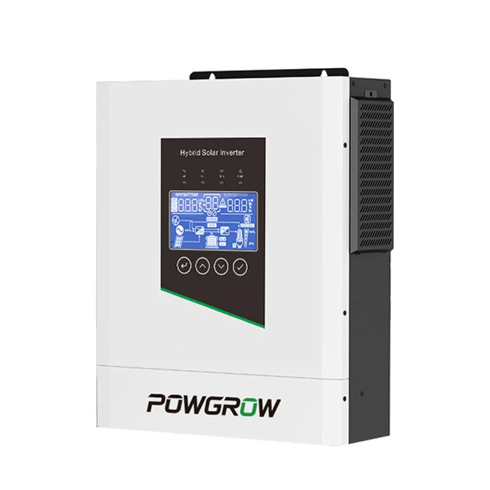 POWGROW 6.5KW 48V 220V Hybrydowy Inwerter Solarny 120A MPPT Ładowarka Solarna Inwerter Sinusoidalny Czysty Sinus PV 500VDC Z WIFI BEZ VAT MAGAZYN W UE — 2
