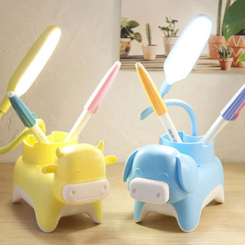 3 Modes LED Rechargeable Table Lamp Phone Pen Holder Cute Lamp USB Charging Bedroom Bedside Lamp Lampu Belajar