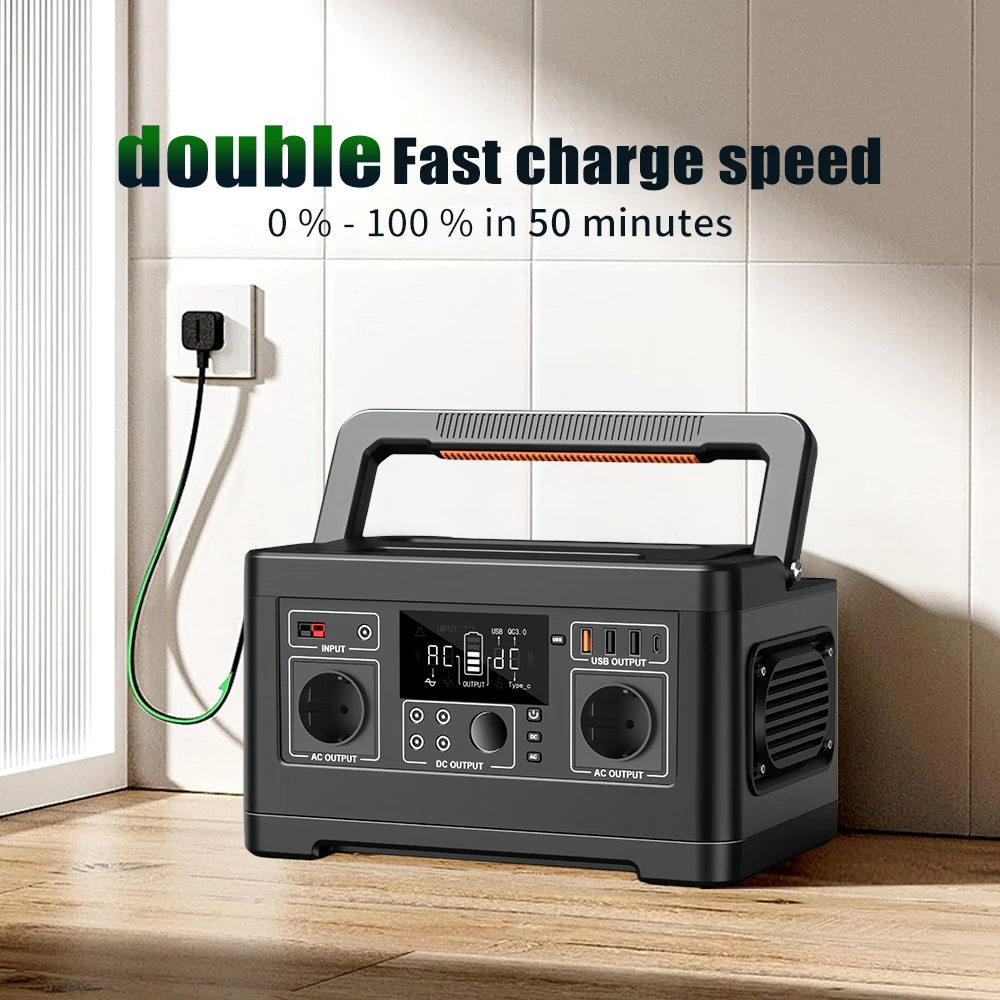 Portable Power Station 2000W 1000W 600W 500W LiFePO4 Battery Solar Generator Emergency Power Supply For Home Outdoor Camping RV