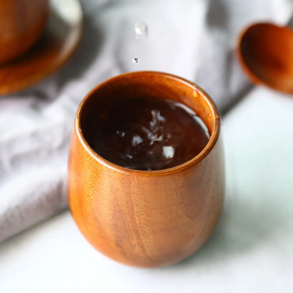 

4Pcs Wooden Teacup Household Cup Tea Drinking Cup Smooth Surface Easy Clean Sake Coffee Soup Drinkware