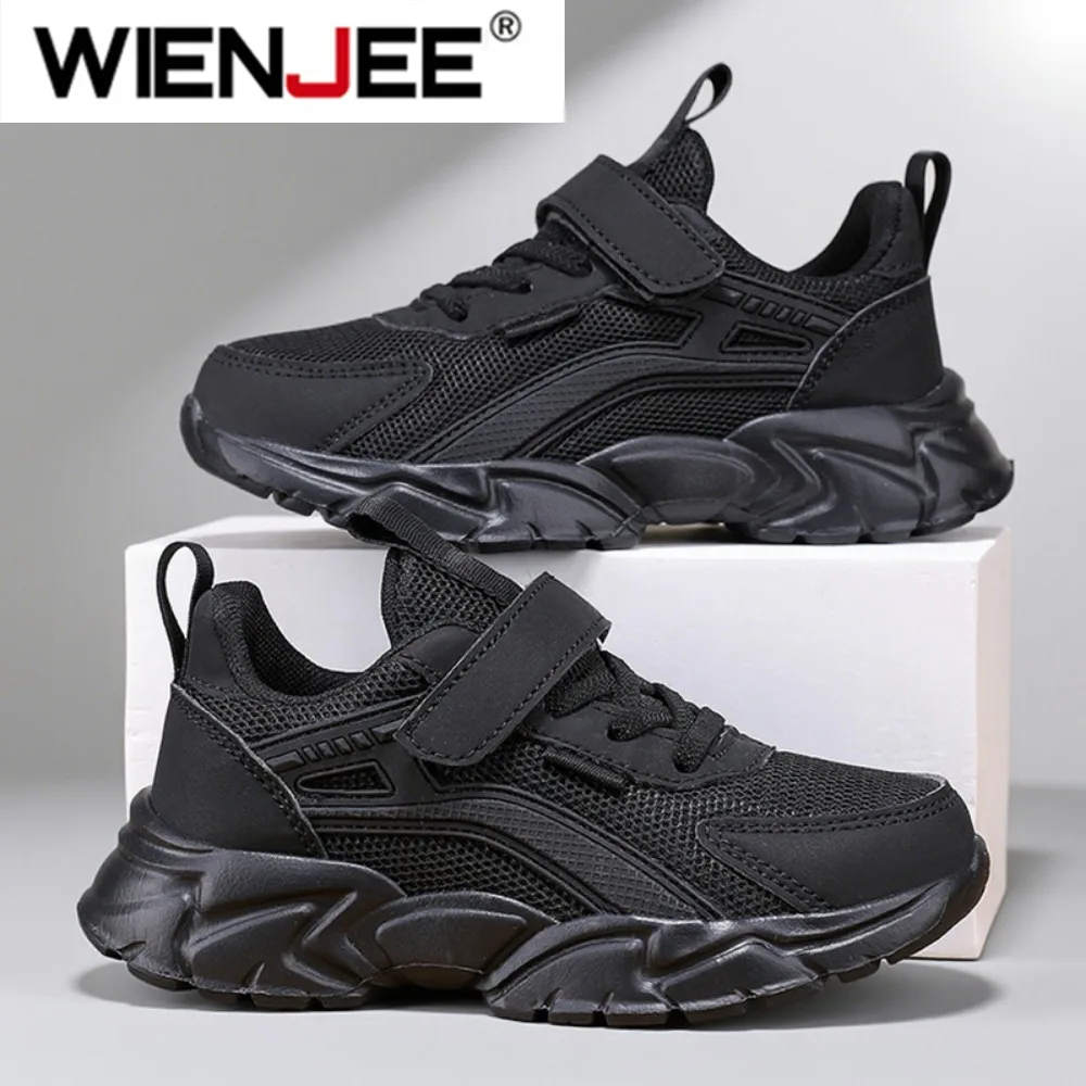 

Black Children's Breathable Mesh Casual Shoes For Boy Outdoor Running Sneakers Soft Sole Kids School Walking Sport Non Slip
