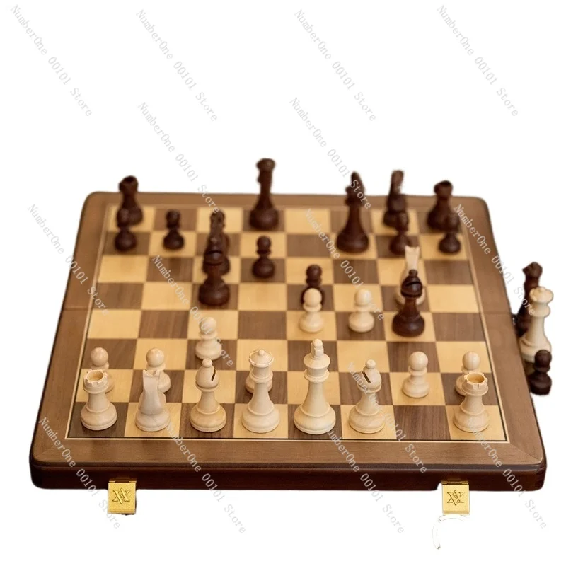 

Chess magnetic game solid wood board