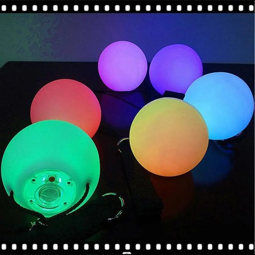 カラフルな LED POI ボール防水創造性 RGB 光るハンド小道具伸縮性ポータブル発光ベリーダンス投球