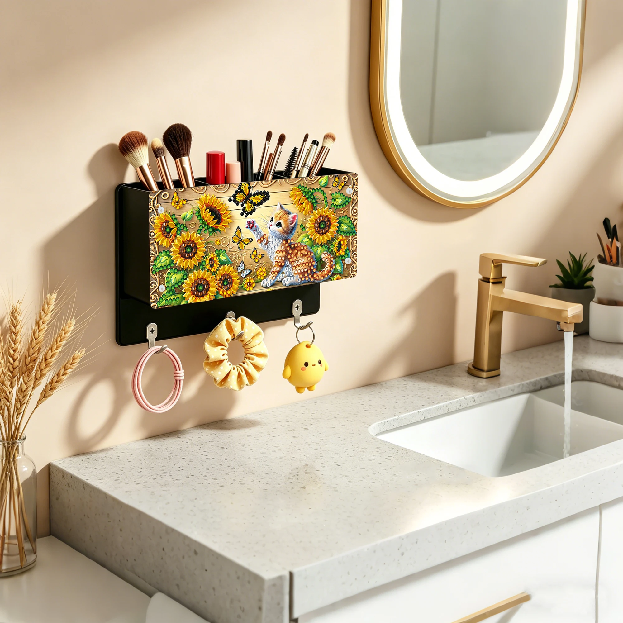1pc/8pcs Diamond Painting Kits Wall-Mounted Storage Box, Colorful Themed Irregular Diamond Creative Holiday Decoration Gift view 2