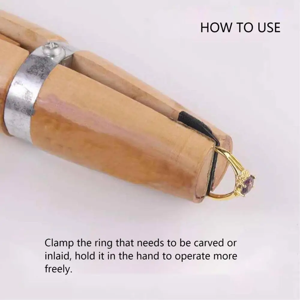 2Pcs Wooden Ring Clamp Jewelry Making Benchwork Professional Hand Tool Setting Engraving Repair Polishing Rings Tools