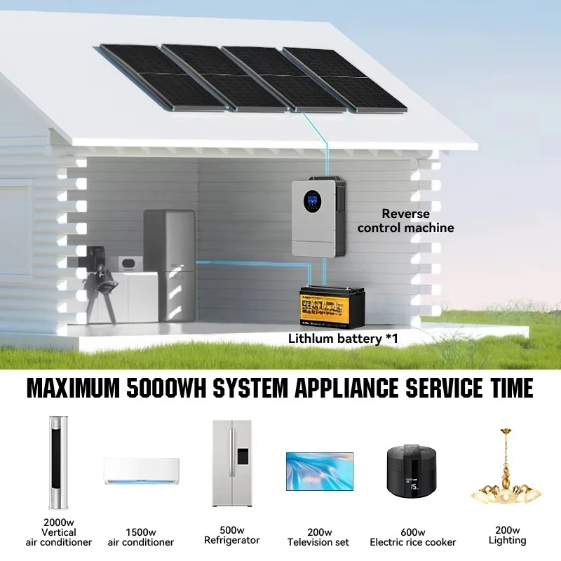 Hybride Solar Battery Energy System 6.2kw-26kwh Complete Home Solar Kit Lithium Ion Batterijen MPPT Controller voor thuis