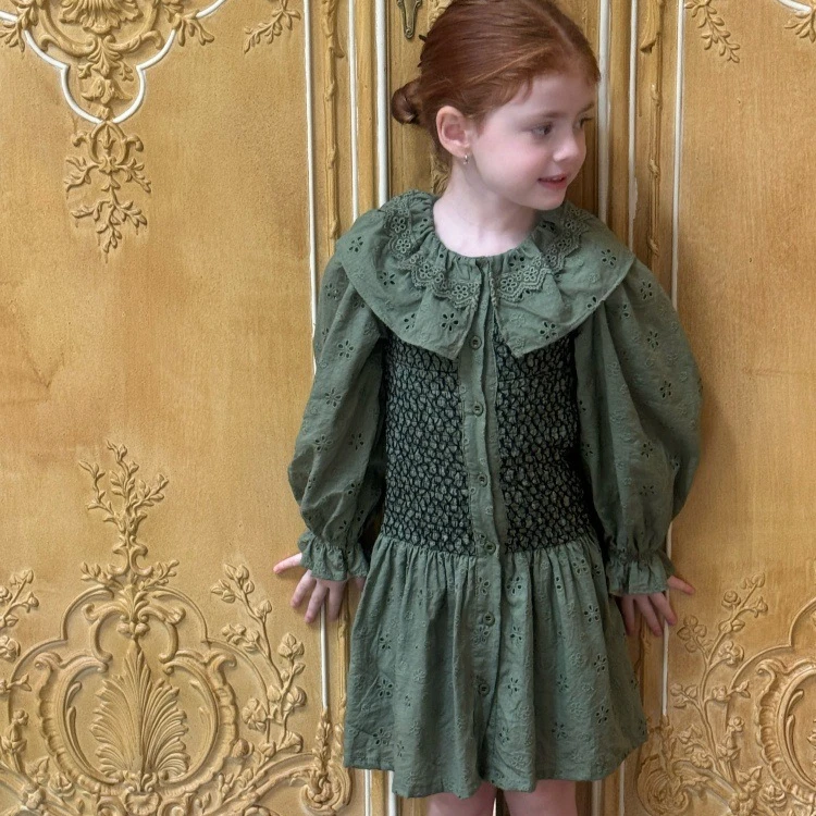 

Girls Skirts 2025 Autumn and Winter New Childrens Clothes Girls Baby Embroidery French Style Dress Casual Simple All Match