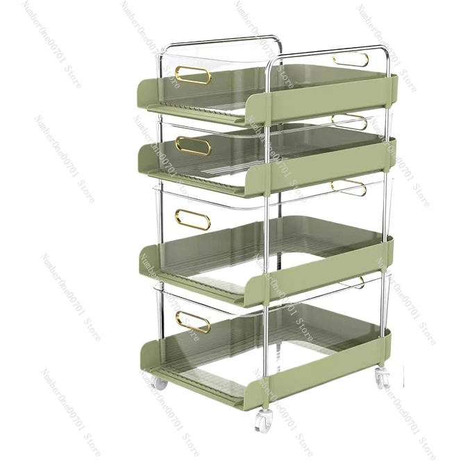 

Bathroom Shelf Multi-Layer Floor Trolley Movable Light Luxury Bathroom Bathroom Toilet Storage Rack