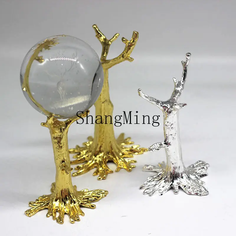 

CL crystal light ball metal base tray crystal ball diamond gold silver rose metal triangle display bracket