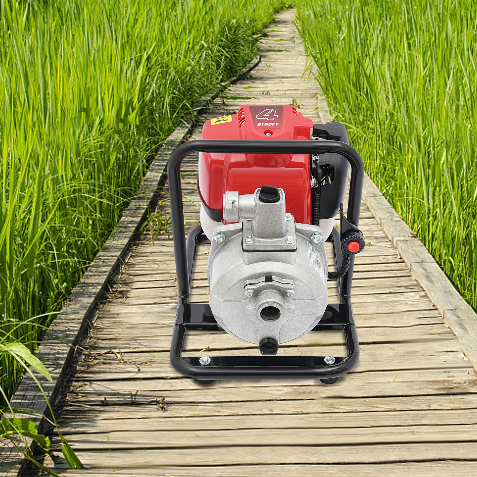 ปั๊มน้ำเครื่องยนต์เบนซิน 4 จังหวะ 35.7 แกลลอนต่อนาที สำหรับการชลประทานในฟาร์ม การดับเพลิง และการระบายน้ำ - อุปกรณ์พลังงานกลางแจ้งที่มีประสิทธิภาพ