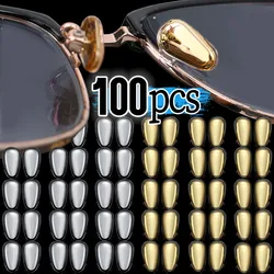 2/100Pcs Fashion Gold Silver Nose Pads New Metal Non-slip Removable Screw Replacement Repair Nasal Pad Eyeglasses Accessories
