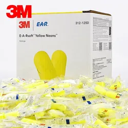 30 pairs 3M 312-1250 Earplugs E-A-RSoft Yellow  Bullet earplug Neon Elastic Noise Reduction Wireless NRR:33dB/SNR:36dB LT086