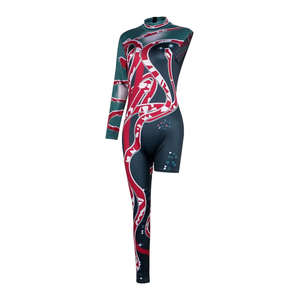 Adult Women Cheerleader Cosplay Suit Dance Performance Party Dress Up Outfit Onesie Halloween School Stage Pop Singer Jumpsuit - view 5