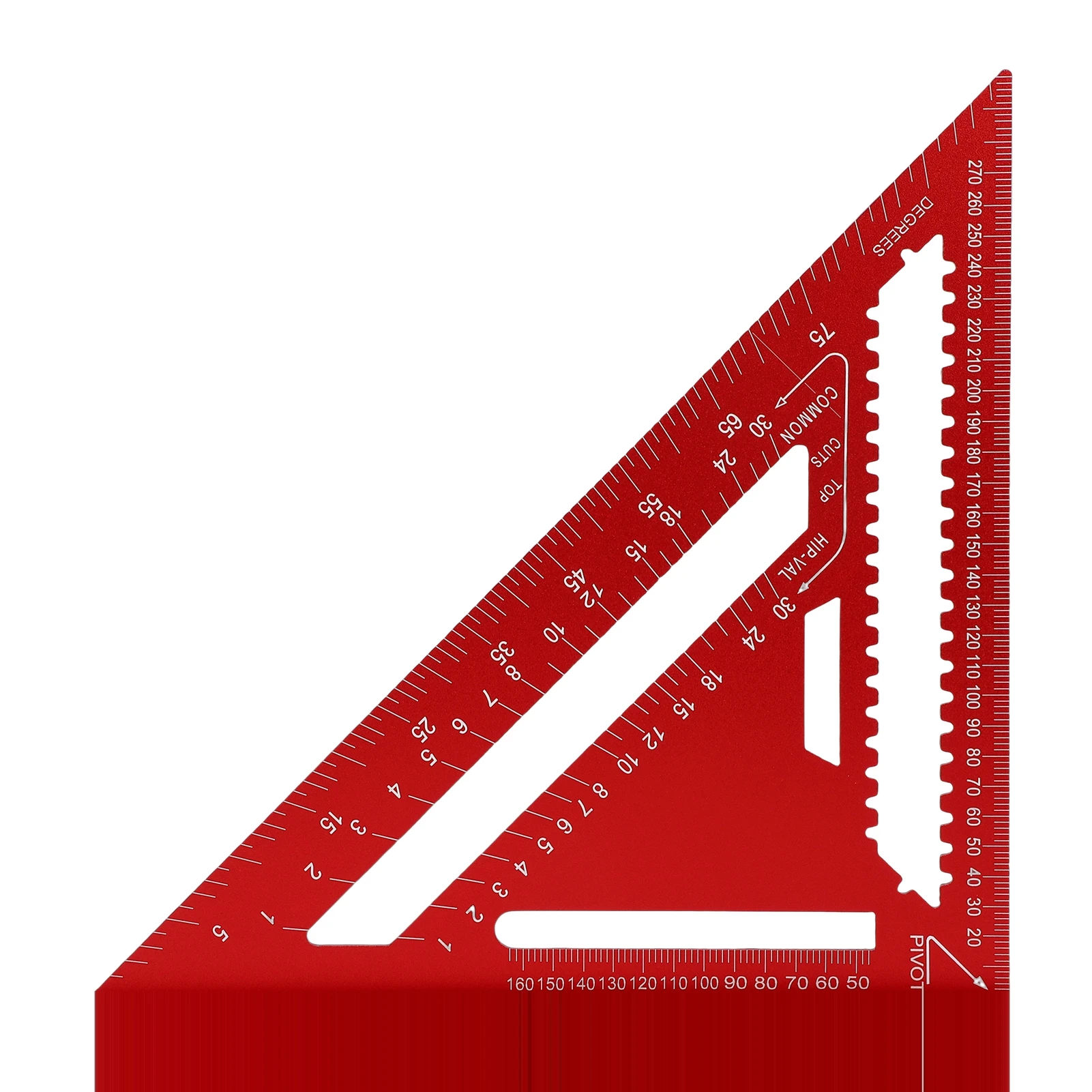 

Rafter Square Алюминий 12-дюймовый деревообрабатывающий инструмент для макета Металлический треугольный транспортир для деревообработки и столярных работ