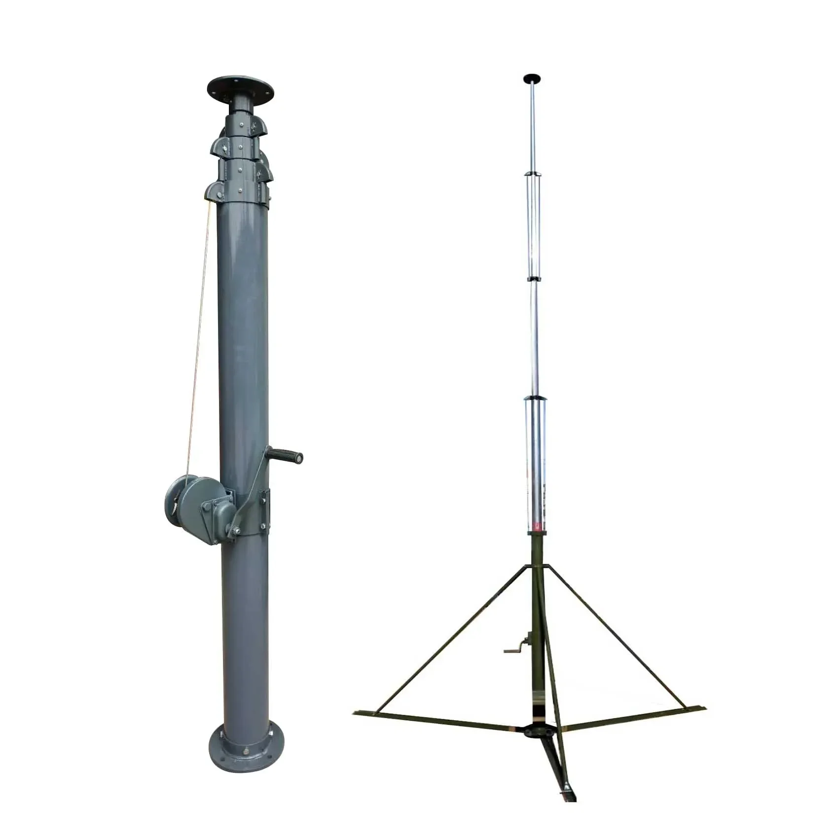 12m aluminum crank up telescoping mast tower and antenna tower manual telescopic mast