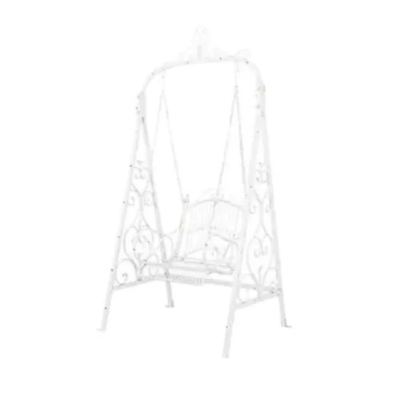 

American country retro wrought iron outdoor swing chair, garden balcony terrace indoor