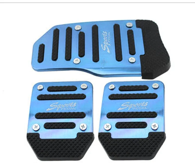 Universelle Auto-Pedalabdeckung Aluminium Automatikgetriebe Brems- und Gaspedal Set Kit Pedale Rot Blau Silber Rutschfeste Werkzeuge – Detail 8