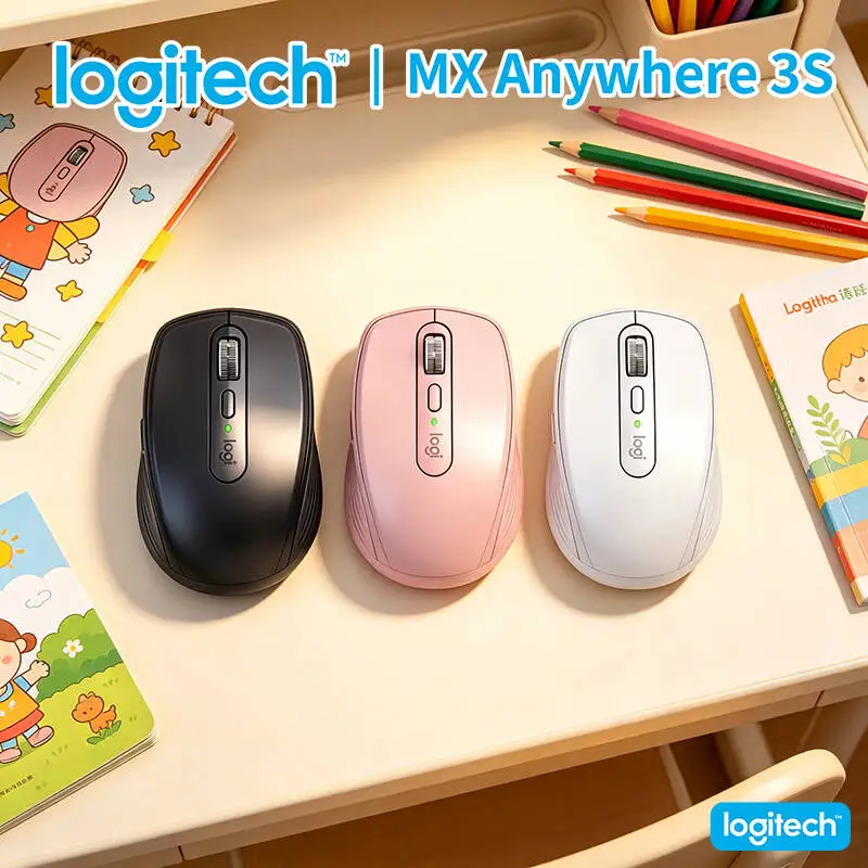 Durable Logitech MX Anywhere 3S - 8K DPI, MagSpeed Scroll, USB-C Charging, Multi-OS Support, Travel-Ready Build