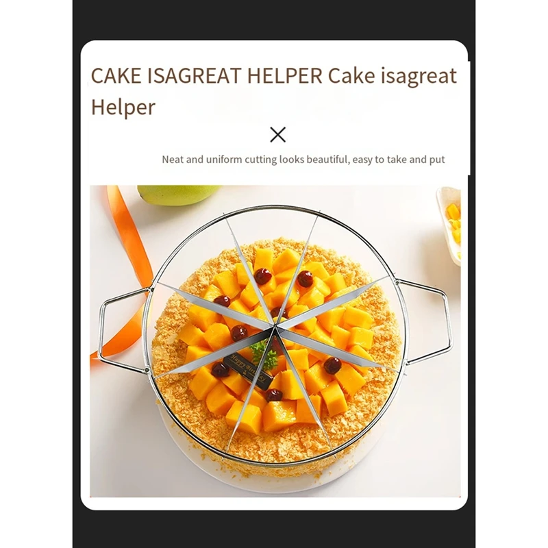 Il tagliapasta a 8 fette in acciaio inossidabile crea fette di torta splendidamente uniformi