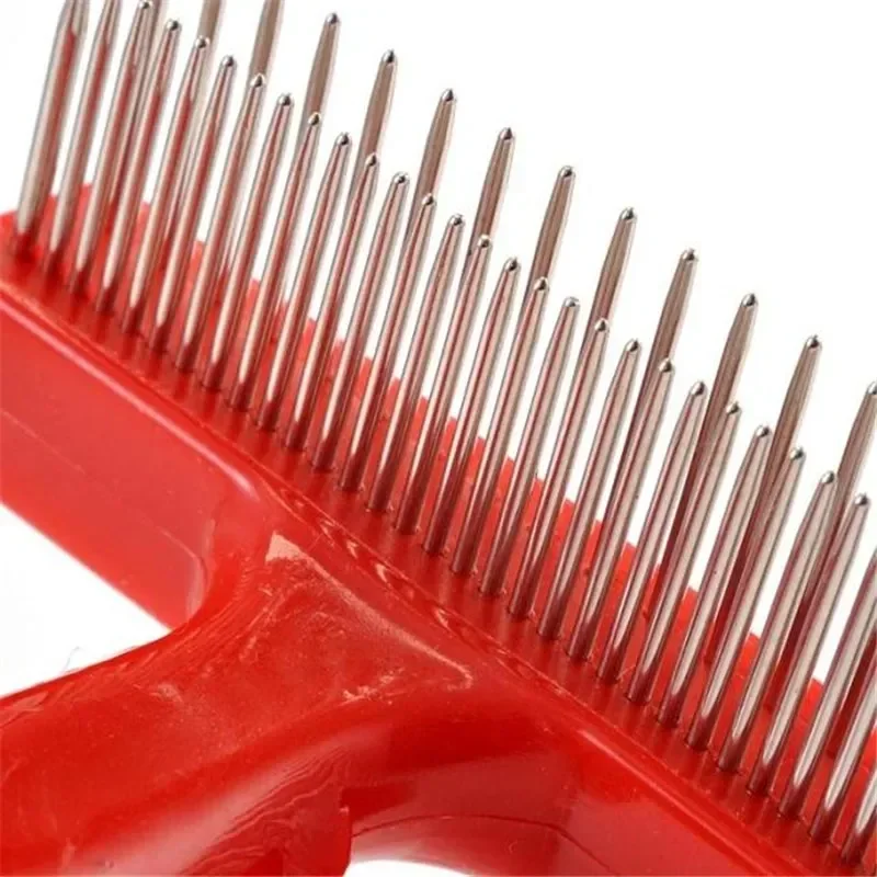 Double Row Pet Comb Stainless Steel Pins Dog Cat Grooming Undercoat Rake Brush Safe and Durable Products