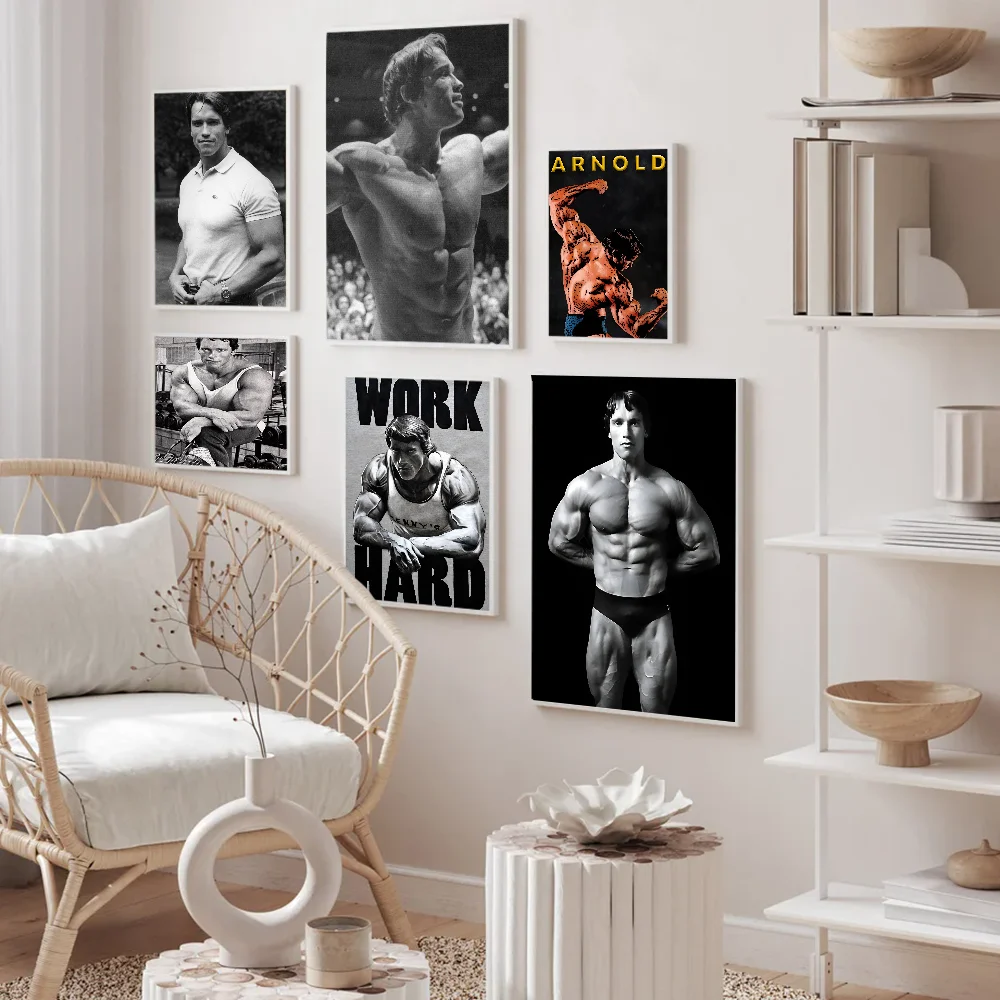 Arnold Schwarzenegger Fitness Self-adhesive Art Poster Whitepaper Prints Posters Artwork Aesthetic Art Wall Painting